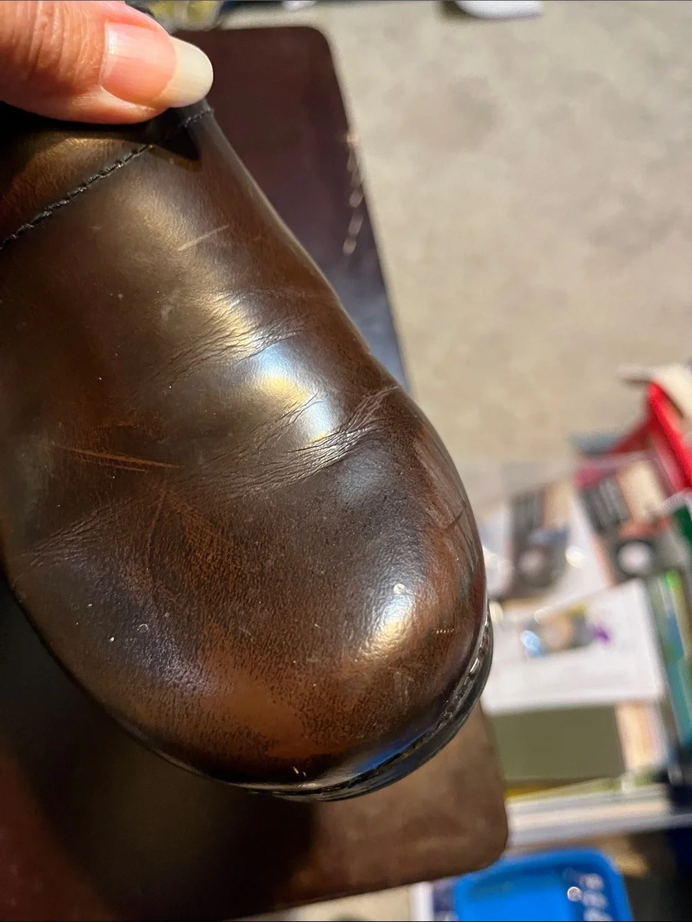 Dansko Brown Leather Slip-On Clogs - Picture 10 of 15